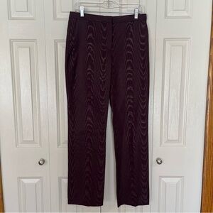 Zara Women’s Burgundy Striped Textured Trouser Pant Size M New With Tags